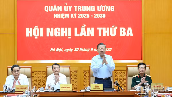 Tổng Bí thư, Chủ tịch nước Tô Lâm chủ trì Hội nghị Quân ủy Trung ương lần thứ ba, nhiệm kỳ 2025-2030. (Ảnh: ĐĂNG KHOA)