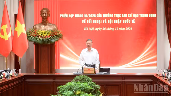 Tổng Bí thư, Chủ tịch nước Tô Lâm chủ trì Phiên họp tháng 10/2026 của Thường trực Ban Chỉ đạo Trung ương về đối ngoại và hội nhập quốc tế. (Ảnh: ĐĂNG KHOA)