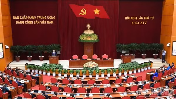 Quang cảnh phiên bế mạc Hội nghị lần thứ tư Ban Chấp hành Trung ương Đảng khóa XIV. (Ảnh: ĐĂNG KHOA)
