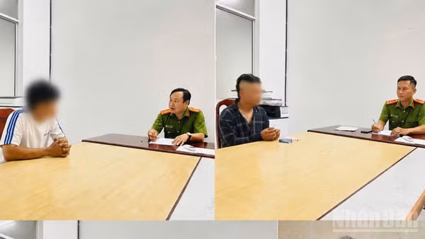 Lực lượng Công an phường Thốt Nốt làm việc với các đối tượng liên quan vụ việc tổ chức, sử dụng trái phép chất ma túy được phát hiện qua công tác tuần tra trên địa bàn.