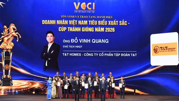 Phó Chủ tịch T&T Group Đỗ Vinh Quang được vinh danh Doanh nhân Việt Nam tiêu biểu - Cúp Thánh Gióng 2026