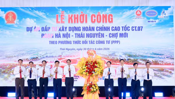 UBND tỉnh Thái Nguyên tổ chức khởi công Dự án đầu tư xây dựng hoàn chỉnh cao tốc CT.07 đoạn Hà Nội - Thái Nguyên - Chợ Mới.