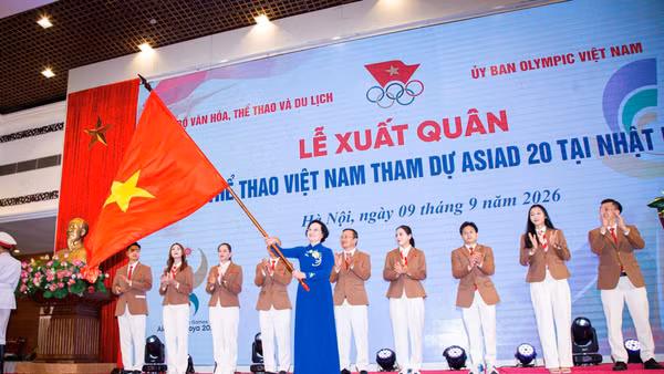 Lễ xuất quân Đoàn thể thao Việt Nam tham dự ASIAD 20 tại Nhật Bản.