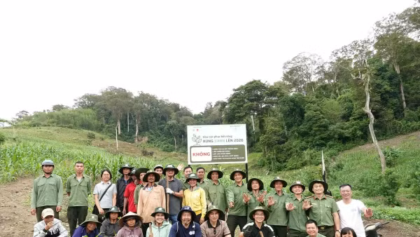 Chương trình “Rừng Xanh Lên 2026 - Phủ xanh Đại ngàn" được triển khai tại xã Krong, tỉnh Gia Lai. Ảnh: PanNature. 