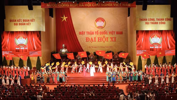 Ðại hội đại biểu toàn quốc Mặt trận Tổ quốc Việt Nam lần thứ XI, diễn ra tại Hà Nội từ ngày 11-13/5/2026. (Ảnh: Hồng Vinh)
