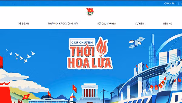 Giao diện trang thông tin chính thức của “Câu chuyện thời hoa lửa”.