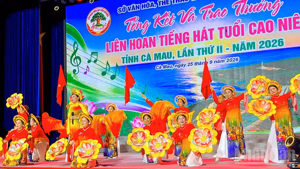 Một tiết mục được công diễn tại chương trình tổng kết. (Ảnh: HOÀN THÀNH)