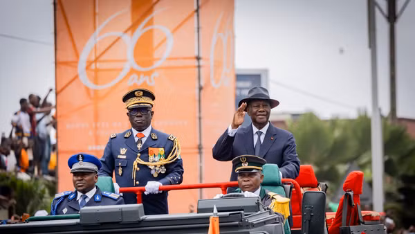 Tổng thống Alassane Ouattara chủ trì hoạt động mừng Quốc khánh Côte d’Ivoire. Ảnh: Trang X chính thức của Tổng thống Côte d’Ivoire.