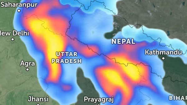 Ảnh vệ tinh cảnh báo sạt lở tại Ấn Độ và Nepal. 