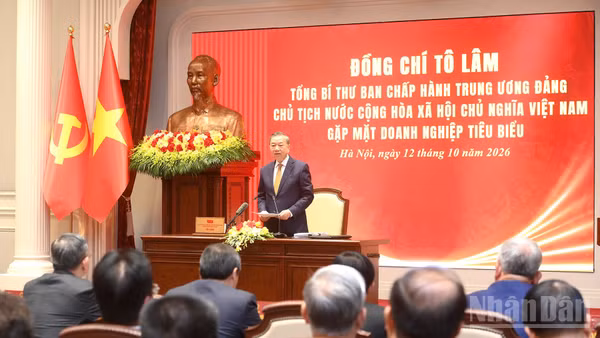 Tổng Bí thư, Chủ tịch nước Tô Lâm chủ trì gặp mặt đại biểu doanh nghiệp tiêu biểu. (Ảnh: ĐĂNG KHOA)