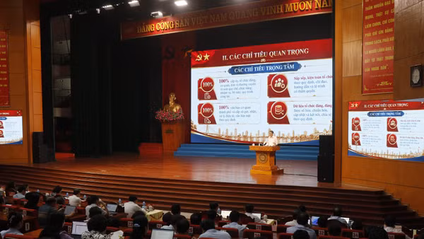 Điểm cầu Trung tâm Hội nghị thành phố Bắc Ninh. (Ảnh: TT)