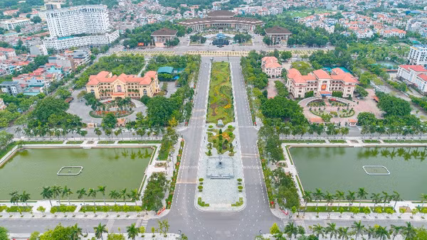 Một góc Bắc Ninh nhìn từ trên cao.