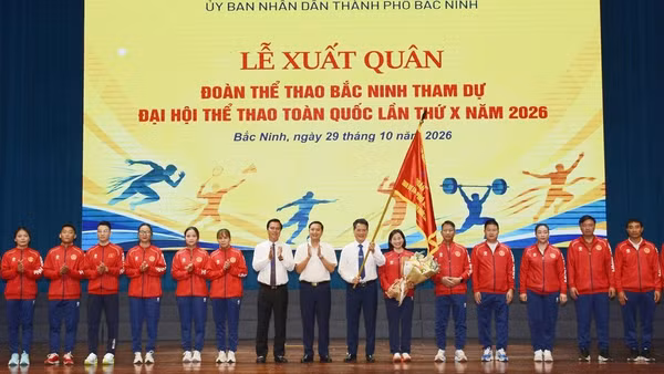 Đoàn Thể thao Bắc Ninh xuất quân tham dự Đại hội Thể thao toàn quốc lần thứ X, năm 2026. ( Ảnh: N.H)