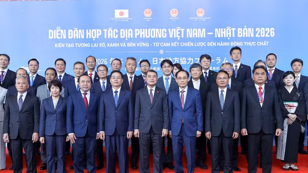 Thủ tướng Chính phủ Lê Minh Hưng và các đại biểu tham dự Diễn đàn Hợp tác địa phương Việt Nam-Nhật Bản 2026. (Ảnh: THANH GIANG)