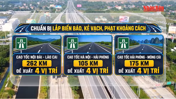 [Video] Chuẩn bị lắp biển báo, kẻ vạch, phạt khoảng cách trên 16 tuyến cao tốc