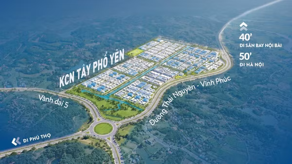 Phối cảnh 3D khu công nghiệp Tây Phổ Yên. (Ảnh: VIGLACERA)
