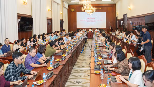 Toàn cảnh cuộc họp báo. (Ảnh: Việt Phong)