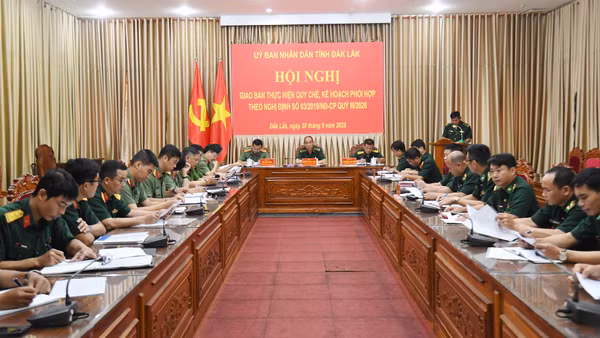 Quang cảnh hội nghị giao ban. (Ảnh: NGUYỄN LÂN)