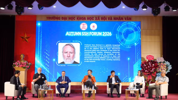 Chương trình Đối thoại khoa học quốc tế: Khoa học xã hội và nhân văn trong thời đại trí tuệ nhân tạo và hội nhập quốc tế. (Ảnh: USSH)
