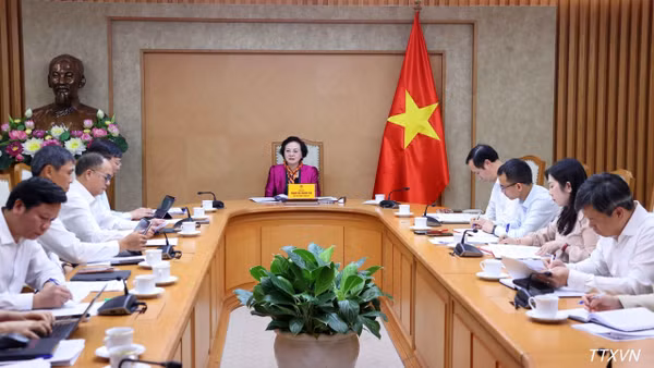 Phó Thủ tướng Phạm Thị Thanh Trà chủ trì buổi làm việc. (Ảnh: TTXVN)