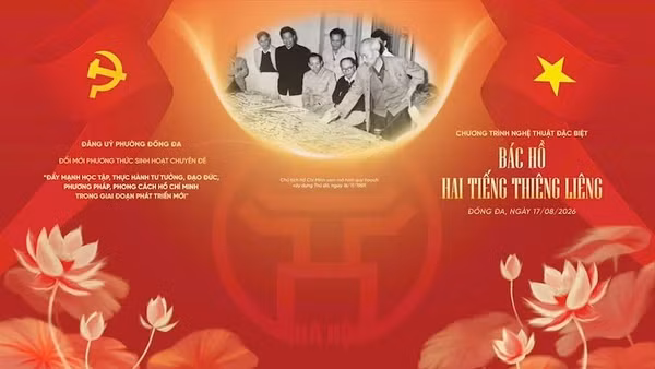 Chương trình nghệ thuật đặc biệt “Bác Hồ-Hai tiếng thiêng liêng”. (Ảnh: Ban tổ chức)
