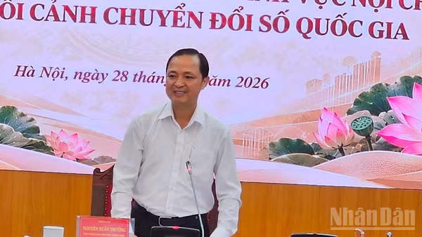 Đồng chí Nguyễn Xuân Trường, Phó trưởng Ban Nội chính Trung ương phát biểu khai mạc hội thảo. (Ảnh: ĐẶNG HIẾU)