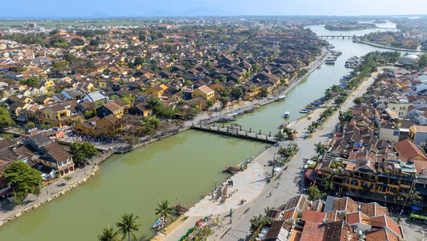 Di sản Văn hóa thế giới Phố cổ Hội An, thành phố Đà Nẵng nhìn từ trên cao. (Ảnh: NGUYỄN ANH CƯỜNG) 