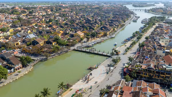 Di sản văn hóa thế giới Đô thị cổ Hội An nhìn từ trên cao. (Ảnh: NGUYỄN ANH CƯỜNG)