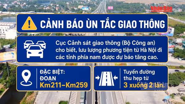 [Video] Phân luồng xe đi ngược chiều trên cao tốc Pháp Vân-Cao Bồ dịp 2/9