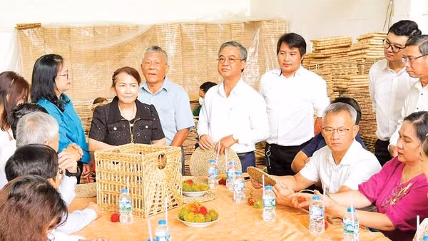 Đoàn công tác của Đại học Quốc gia Thành phố Hồ Chí Minh khảo sát thực tế tại Hợp tác xã An Phú.