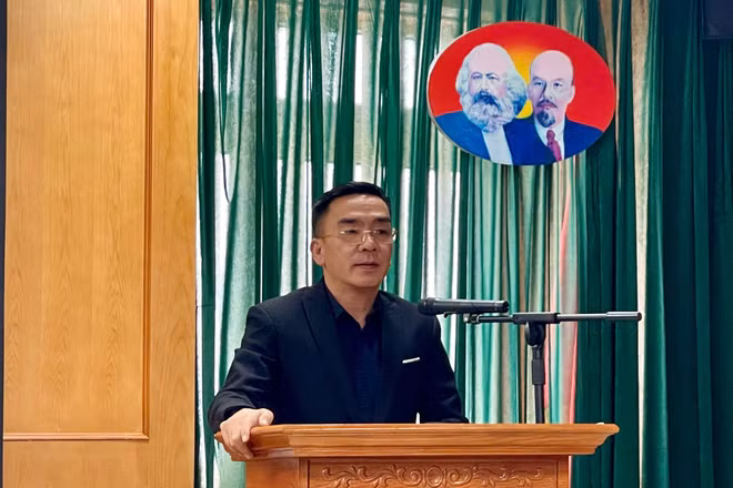 Tiến sĩ, bác sĩ Nguyễn Lương Tâm, Phó Cục trưởng Cục Phòng bệnh, Bộ Y tế phát biểu.