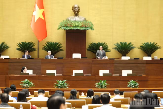 Quốc hội họp phiên sáng 20/4. (Ảnh: DUY LINH)