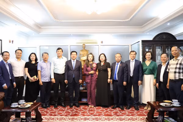 Phó Chủ tịch Quốc hội Nguyễn Hồng Diên đến thăm Đại sứ quán Việt Nam tại Tanzania. (Ảnh: Đại sứ quán Việt Nam tại Tanzania)