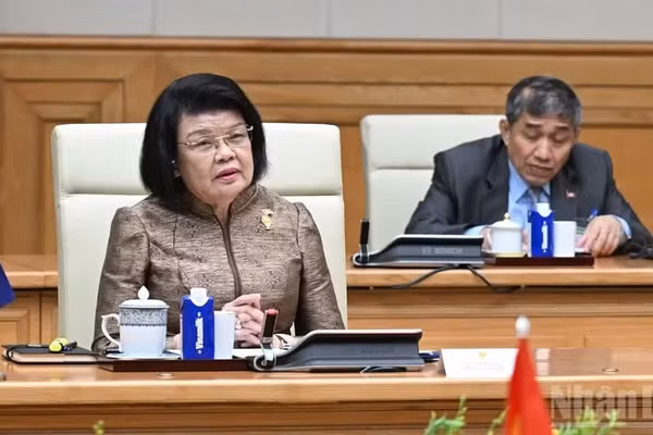 Chủ tịch Quốc hội Campuchia Samdech Khuon Sudary. (Ảnh: TRẦN HẢI)