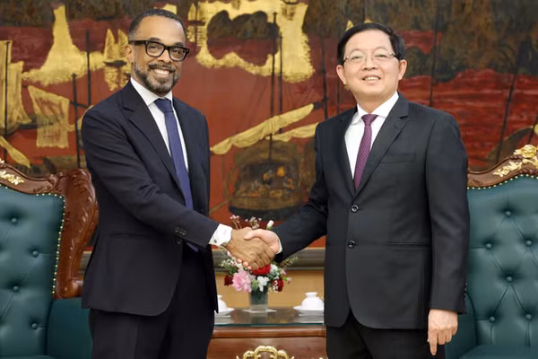 Phó Thủ tướng Hồ Quốc Dũng tiếp ông Cris Turner, Phó Chủ tịch toàn cầu về quan hệ Chính phủ và chính sách công của Google. (Ảnh: chinhphu.vn/Gia Huy)