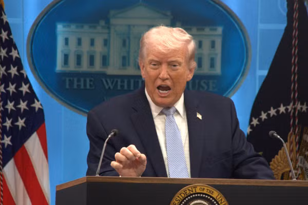 Tổng thống Mỹ Donald Trump phát biểu tại Washington, D.C. (Ảnh: THX/TTXVN)