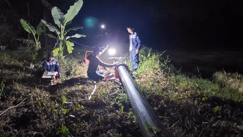 Khu vực Chân Mây-Lăng Cô, thành phố Huế đã được bổ sung nguồn nước sạch với công suất 4.000m³/ngày đêm từ hồ Thủy Yên, giải tỏa nguy cơ thiếu nước sinh hoạt. (Ảnh: HueWaco)