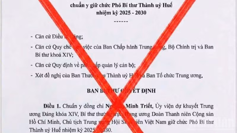 Văn bản đã được xác định là giả mạo.