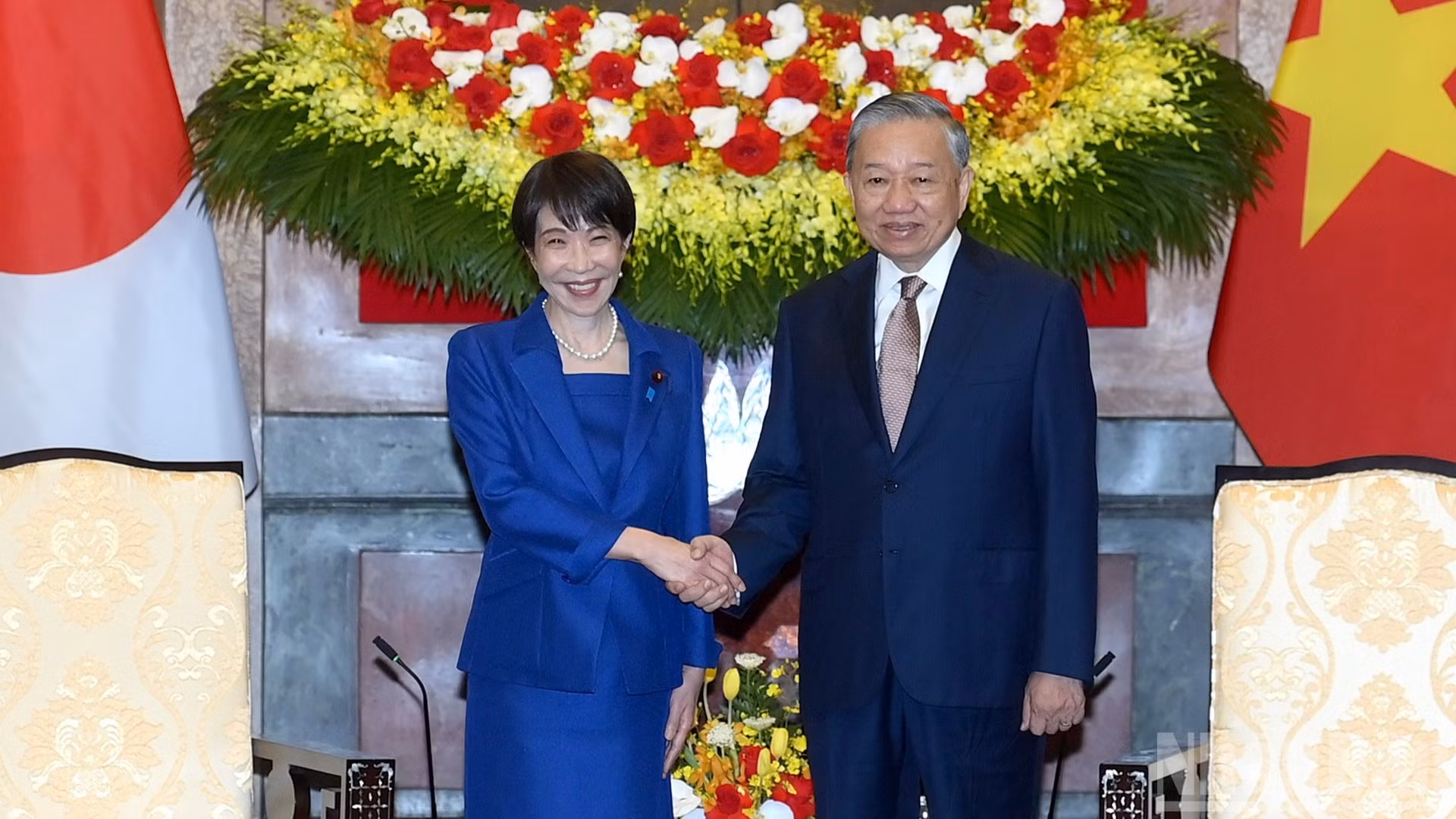 Tổng Bí thư, Chủ tịch nước Tô Lâm với Thủ tướng Nhật Bản Takaichi Sanae tại cuộc tiếp. (Ảnh: ĐĂNG KHOA)