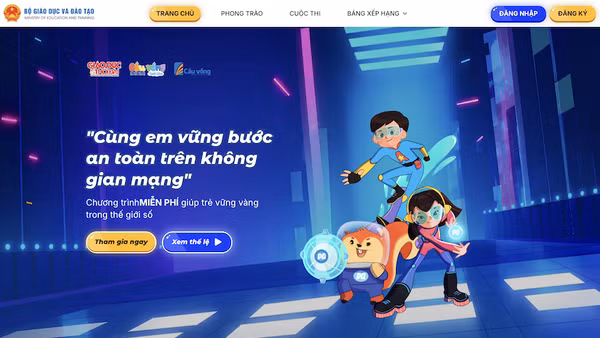 Giao diện trang chính thức của Cuộc thi “Công dân số - Trí tuệ Việt”.