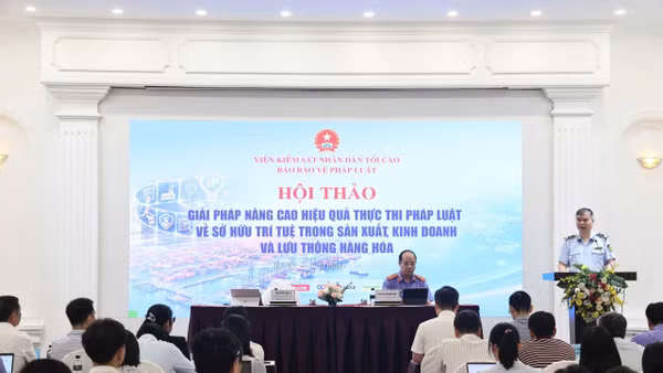 Hội thảo “Giải pháp nâng cao hiệu quả thực thi pháp luật về sở hữu trí tuệ trong sản xuất, kinh doanh và lưu thông hàng hóa”.