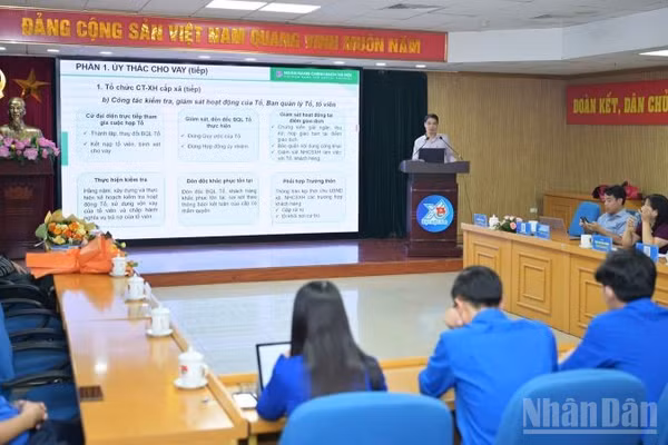 Toàn cảnh Hội nghị tại đầu cầu Trung ương Đoàn (Hà Nội). (Ảnh: LINH PHAN)