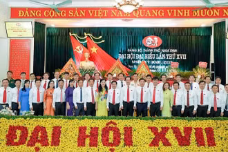 Đại hội đại biểu Đảng bộ thành phố Nam Định (tỉnh Nam Định), lần thứ XVII, nhiệm kỳ 2020-2025. (Ảnh tư liệu)