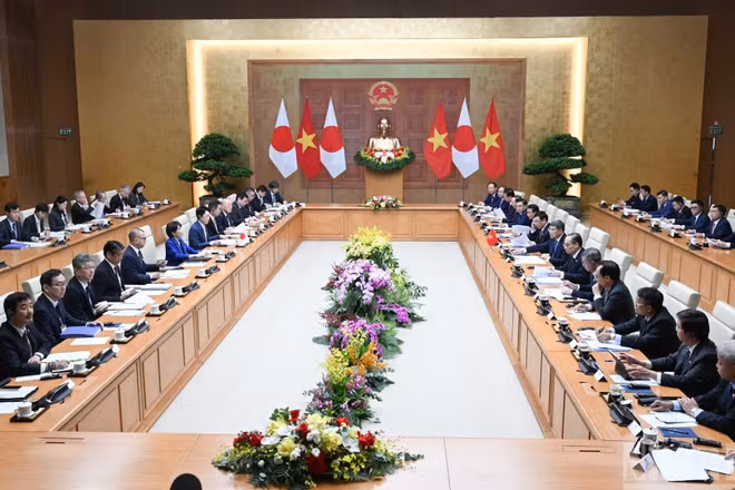Quang cảnh hội đàm. (Ảnh: TRẦN HẢI)