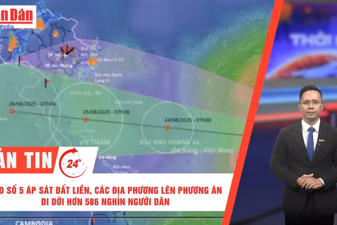 [Video] Thời sự 24h ngày 24/8/2025: Bão số 5 áp sát đất liền, các địa phương lên phương án di dời hơn 586 nghìn người dân