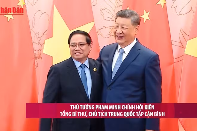 [Video] Thủ tướng Phạm Minh Chính hội kiến Tổng Bí thư, Chủ tịch Trung Quốc Tập Cận Bình