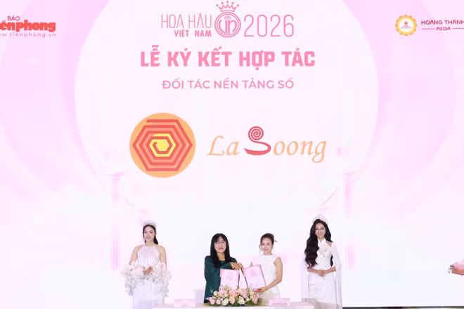 Nền tảng số LaSoong được lựa chọn là hạ tầng công nghệ đồng hành với Hoa hậu Việt Nam 2026. (Ảnh: Ban tổ chức cung cấp)