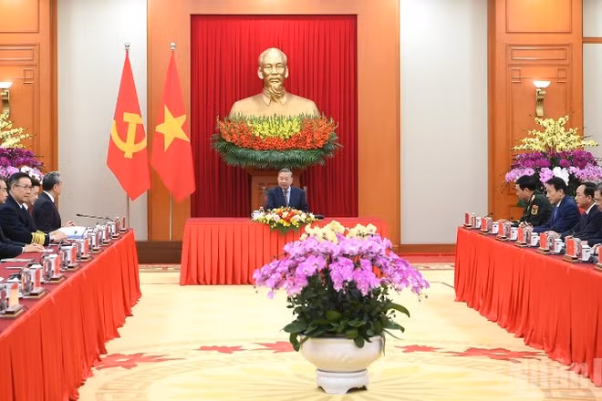 Quang cảnh cuộc tiếp tại Trụ sở Trung ương Đảng. (Ảnh: ĐĂNG KHOA)