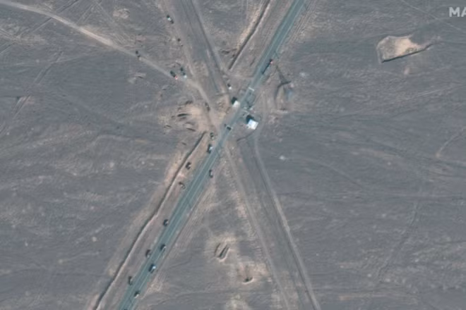 Hình ảnh do vệ tinh Maxar cung cấp về cơ sở hạt nhân Fordow ở Iran, ngày 20/6/2025. (Ảnh: Peninsula/TTXVN)