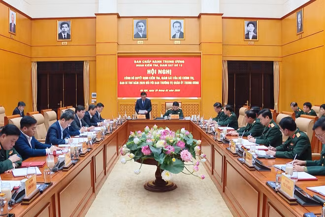 [Video] Công bố quyết định kiểm tra, giám sát đối với Ban Thường vụ Quân ủy Trung ương và Ban Thường vụ Tỉnh ủy Phú Thọ